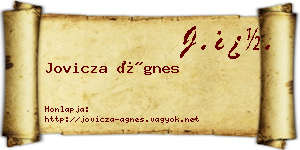 Jovicza Ágnes névjegykártya